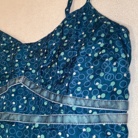 Fossil 100% silk women’s teal polka dot tank top size M - Picture 3 of 10